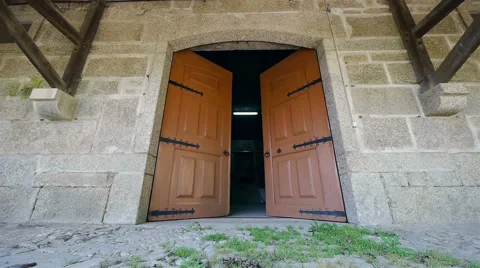 Wine cellar gate open. Stock Footage 63158498