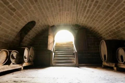 Wine cellar interior Stock Photos