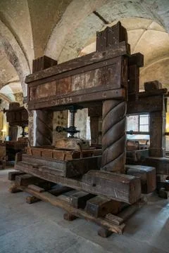 Wine cellar in the monastery Eberbach Stock Photos