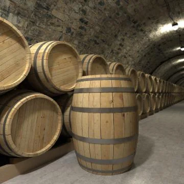 Wine cellar rendering Stock Illustration