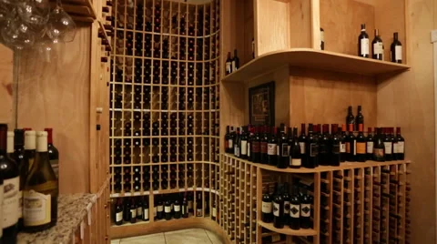Wine cellar room Stock Footage 46438537