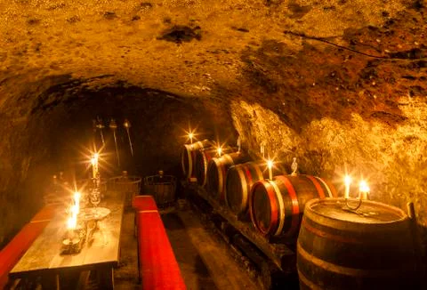 Wine cellar in Velka Trna, Tokaj wine region, Slovakia Foto stock