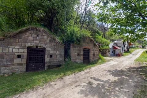 Wine cellars in Cserepfalu, Hungary Stock Photos