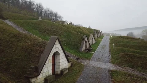 Wine cellars In Tokaj Stock Footage 120418629