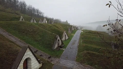 Wine cellars In Tokaj Stock Footage 120418737