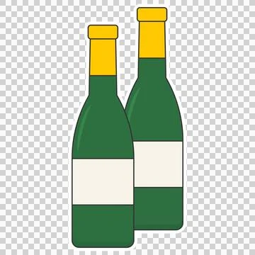 Wine champagne bottles Stock Illustration