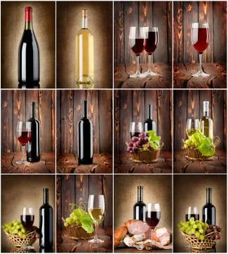Wine collage Stock Photos