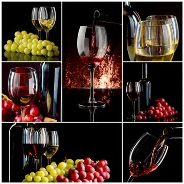 Wine collage Stock Photos
