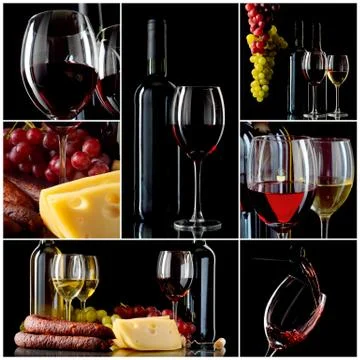 Wine collage Stock Photos