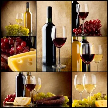 Wine collage Stock Photos