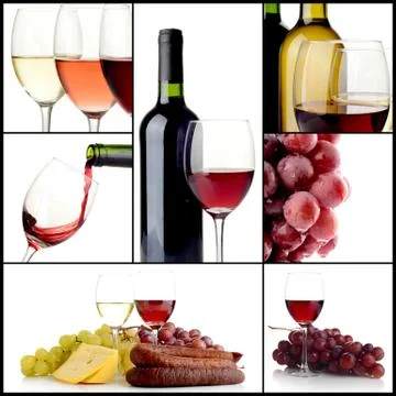 Wine collage Stock Photos