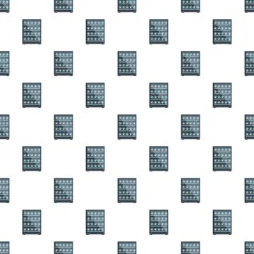Wine cooler pattern showing beverage storage refrigeration units Stock Illustration