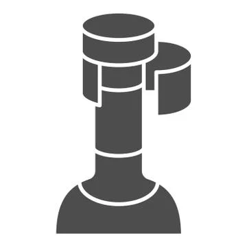 Wine cork in bottle solid icon, Wine festival concept, bottle with cork stopper Illustrazione stock