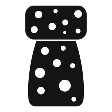 Wine cork with bubbles icon, simple style Stock Illustration