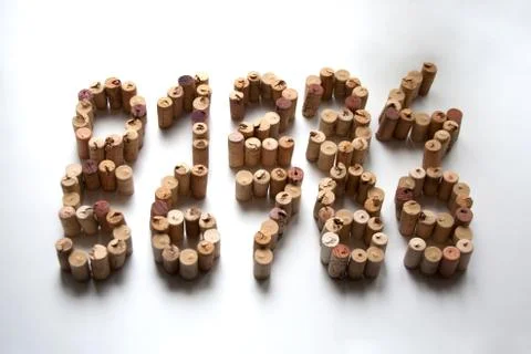 Wine cork digits Stock Photos