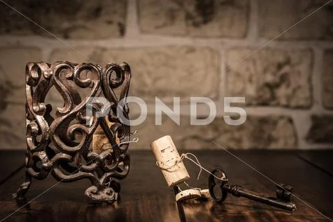 Wine cork figures, concept escaped prisoner Stock Photos
