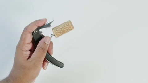 Wine Cork Screw In Hand Stock Footage 248778793