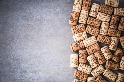 Wine corks border background Stock Photos
