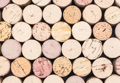 Wine corks close-up background texture.. Stock Photos