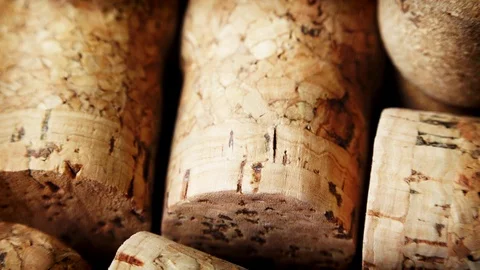 Wine corks collection extreme background close up stock footage Stock Footage 102803044