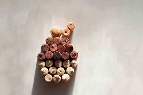 Wine corks cupcake from above Stock Photos