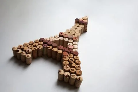 Wine corks Eiffel tower with copy space Stockfoto's