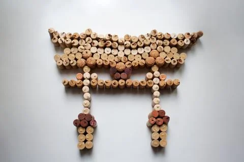 Wine corks floating torii gate Stock Photos