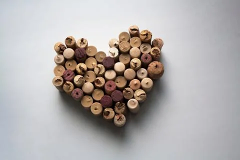 Wine corks heart Stock Photos