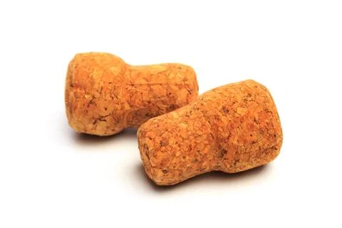 Wine corks isolated on white background - Image Stock Photos