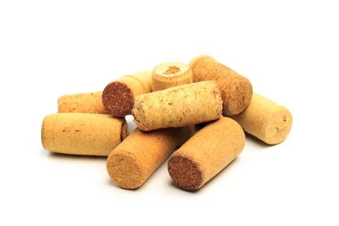 Wine corks isolated on white background - Image Stock Photos