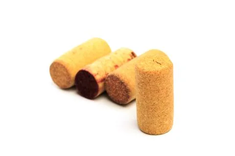 Wine corks isolated on white background - Image Stock Photos