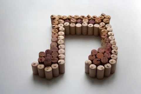 Wine corks music note Stock Photos