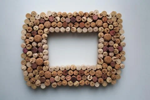 Wine corks picture frame Stock Photos