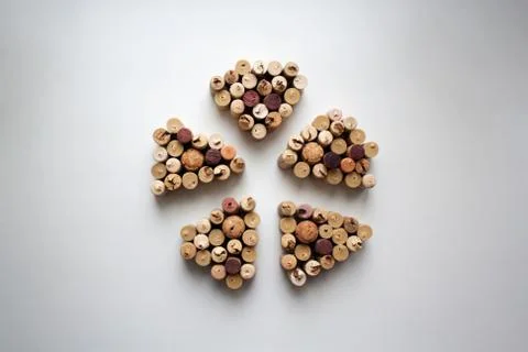 Wine corks pie slices Stock Photos
