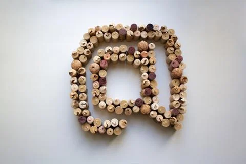 Wine corks at sign Stock Photos
