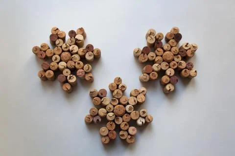 Wine corks snowflakes Stock Photos