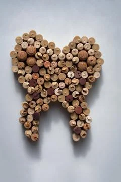 Wine corks tooth from above Stock Photos