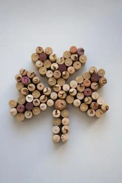 Wine corks trefoil shaped composition Stock Photos