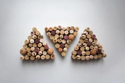 Wine corks triangle shaped pattern Stock Photos