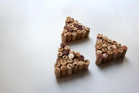 Wine corks triangles with copy space Stock Photos