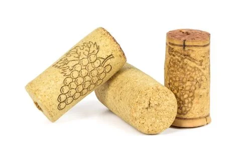 Wine corks on white background Stock Photos