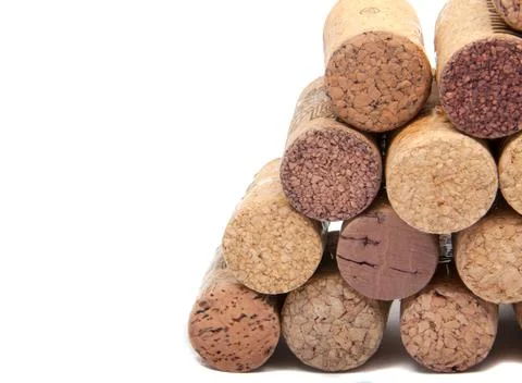 Wine corks on the white or background Stock Photos