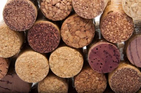 Wine corks on the white or background Stock Photos