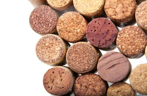Wine corks on the white or background Stock Photos