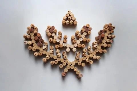Wine corks wreath abstract composition Stock Photos