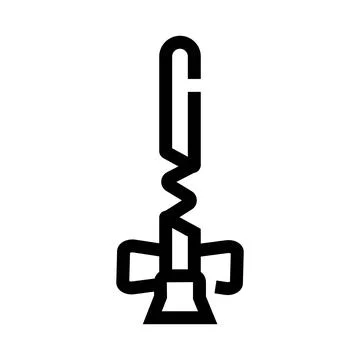 Wine corkscrew tool with classic bottle opener design Stock Illustration