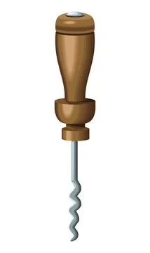 Wine corkscrew utensil Stock Illustration
