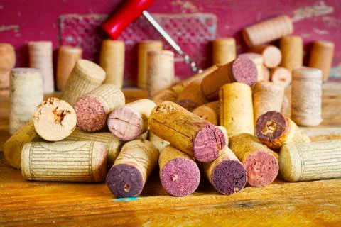 Wine corks,selective focus, close up, wine culture concept Stock Photos