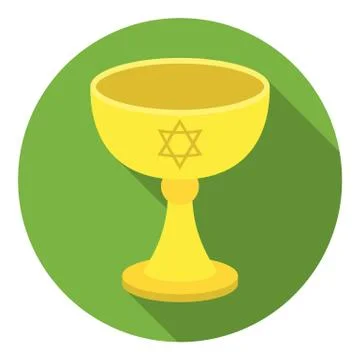 Wine cup icon in flat style isolated on white background. Religion symbol stock Stock Illustration