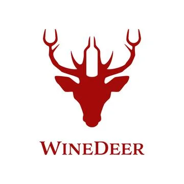 Wine Deer Logo Stock Illustration